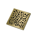 InArt brass floor drain jali square with cockroach trap, antique bronze finish, main view