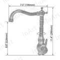 InArt mixer tap single lever with lever handle, antique brass sink mixer tap shown at 3/4 angle