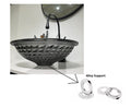 InArt table top wash basin price in India option, glossy black square glass basin for bathroom counter