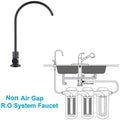 InArt reverse osmosis water tap handle detail, matte black stainless steel tap for RO water purifier