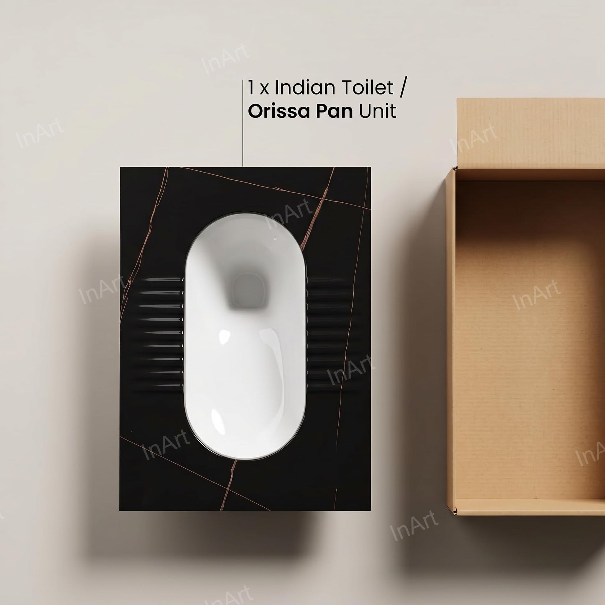 Orissa pan 24 inch price search match, InArt glossy white ceramic squat pan for Indian bathroom renovation