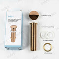 Wash basin pop up plug 7 inch brass waste coupling, rose gold glossy finish for premium bathroom fittings