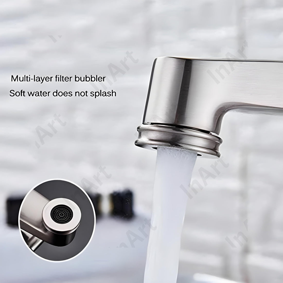 InArt jaquar wash basin tap style, brass waterfall spout single lever basin mixer in chrome, deck mount