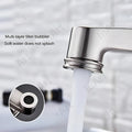 InArt single lever basin mixer tap in chrome, waterfall spout, angled view for modern wash basin tap design