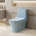 InArt ceramic floor mounted western toilet commode with S-trap outlet and 9 inch rough-in, bottom view