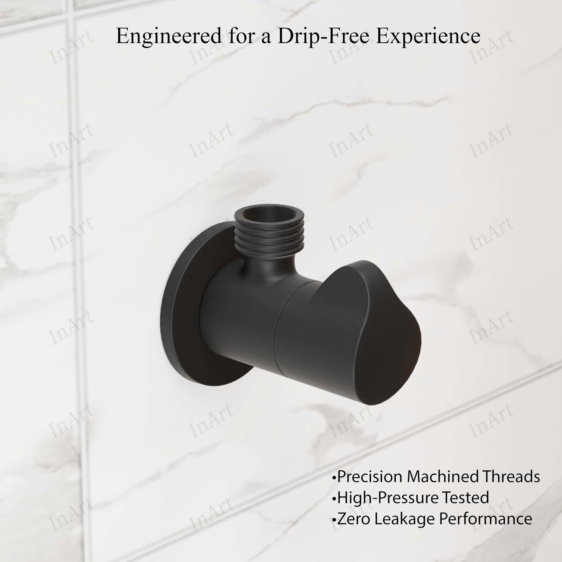 Angle valve for geyser connection 1 2 inch, black matte brass angle cock for bathroom plumbing