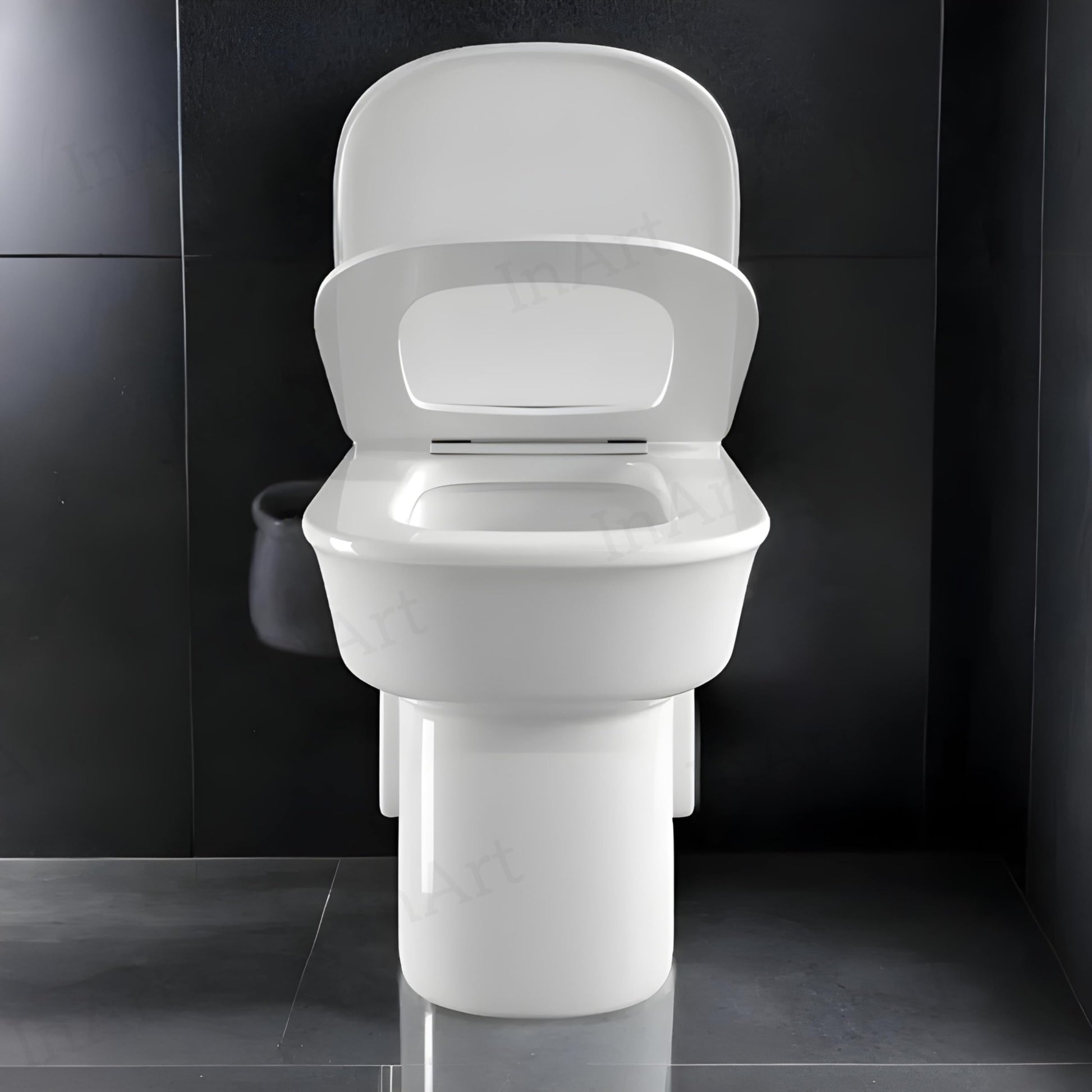 EWC S trap 9 inch toilet in glossy white ceramic, concealed trap detail for Indian bathroom installation