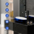 Table top wash basin counter design, InArt glossy blue oval ceramic basin on vanity top