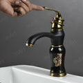 InArt hot and cold water tap mixer for wash basin with ceramic cartridge, smooth single handle control, close-up