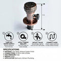 Heavy duty angle valve for bathroom in antique brass finish, zinc stop cock with wall flange, close-up