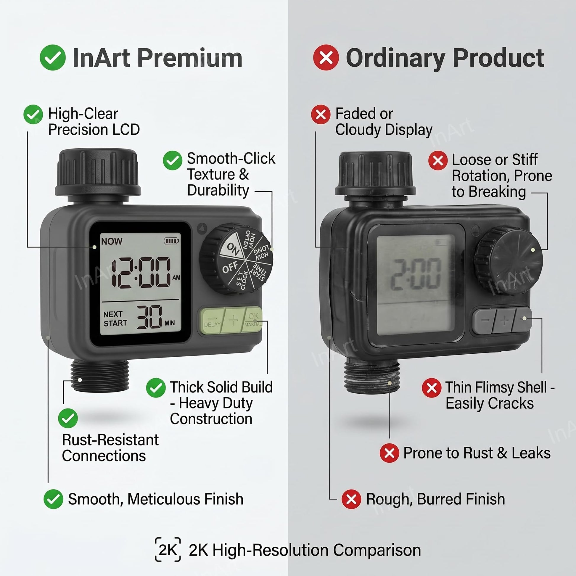Outdoor IPX5 waterproof irrigation controller for terrace garden watering