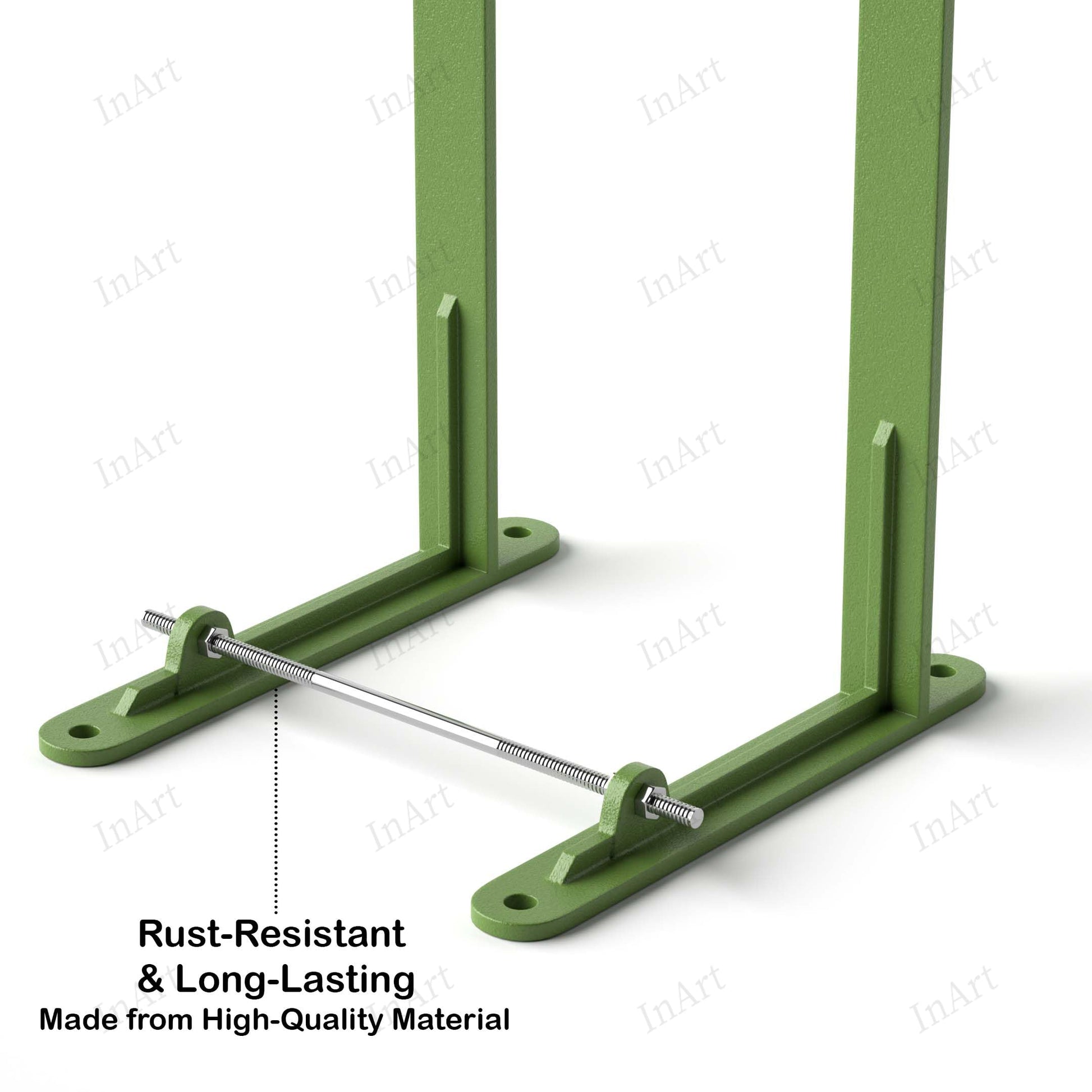 InArt wall mounted toilet supports with sturdy metal build, close-up of bracket joints and bolts