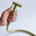 InArt health faucet pipe and holder set installed in bathroom, premium golden brass jet spray use
