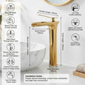 Bathroom sink mixer taps in golden finish, single lever wash basin mixer for Indian washroom setup