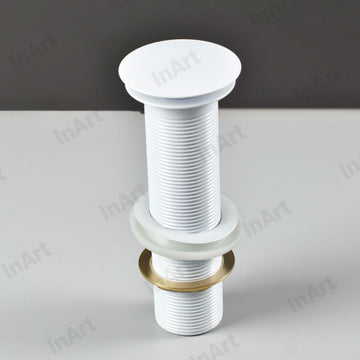 InArt 32mm basin waste brass round pop up waste coupling in glossy white finish for wash basin