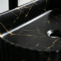 Top counter wash basin with smooth rim and rectangular shape, premium ceramic sanitaryware