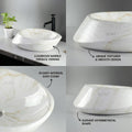 Modern bathroom ceramic wash basin designs, oval marble finish table top basin shown in 3/4 angle view