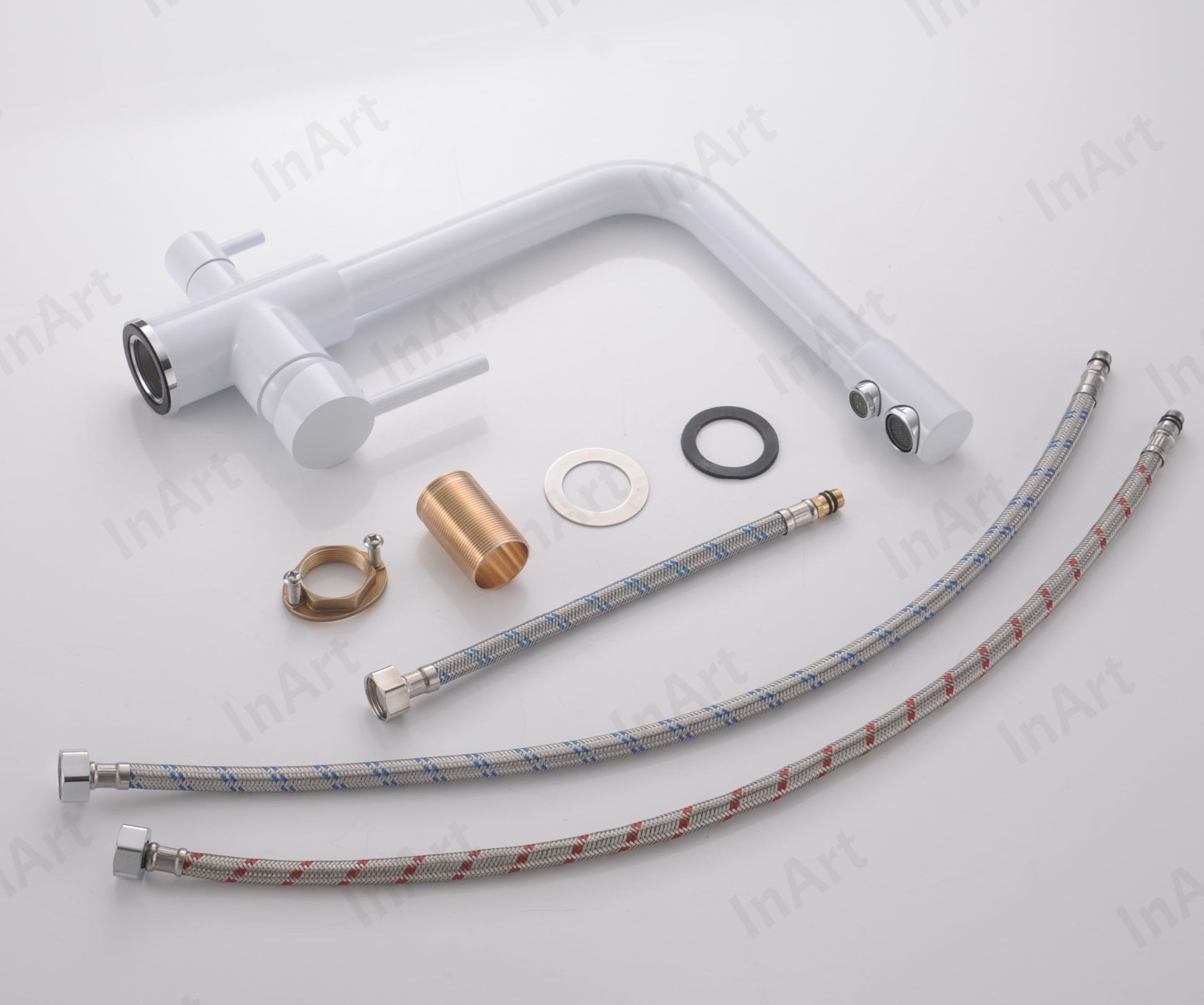 Filtered water sink faucet style tap for Indian kitchen, swan neck sink tap with separate filter water line
