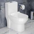 InArt single piece western toilet in glossy white ceramic, square rimless one-piece floor mounted commode