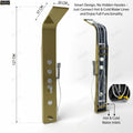 InArt shower panel gold finish close-up of handheld shower and hose, premium stainless steel bathroom shower set