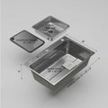 InArt SS 304 handmade sink for kitchen, side angle view with deep single bowl and modern silver finish