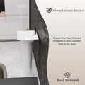 Designer free standing wash basin with full pedestal, rectangular ceramic basin in white, side angle