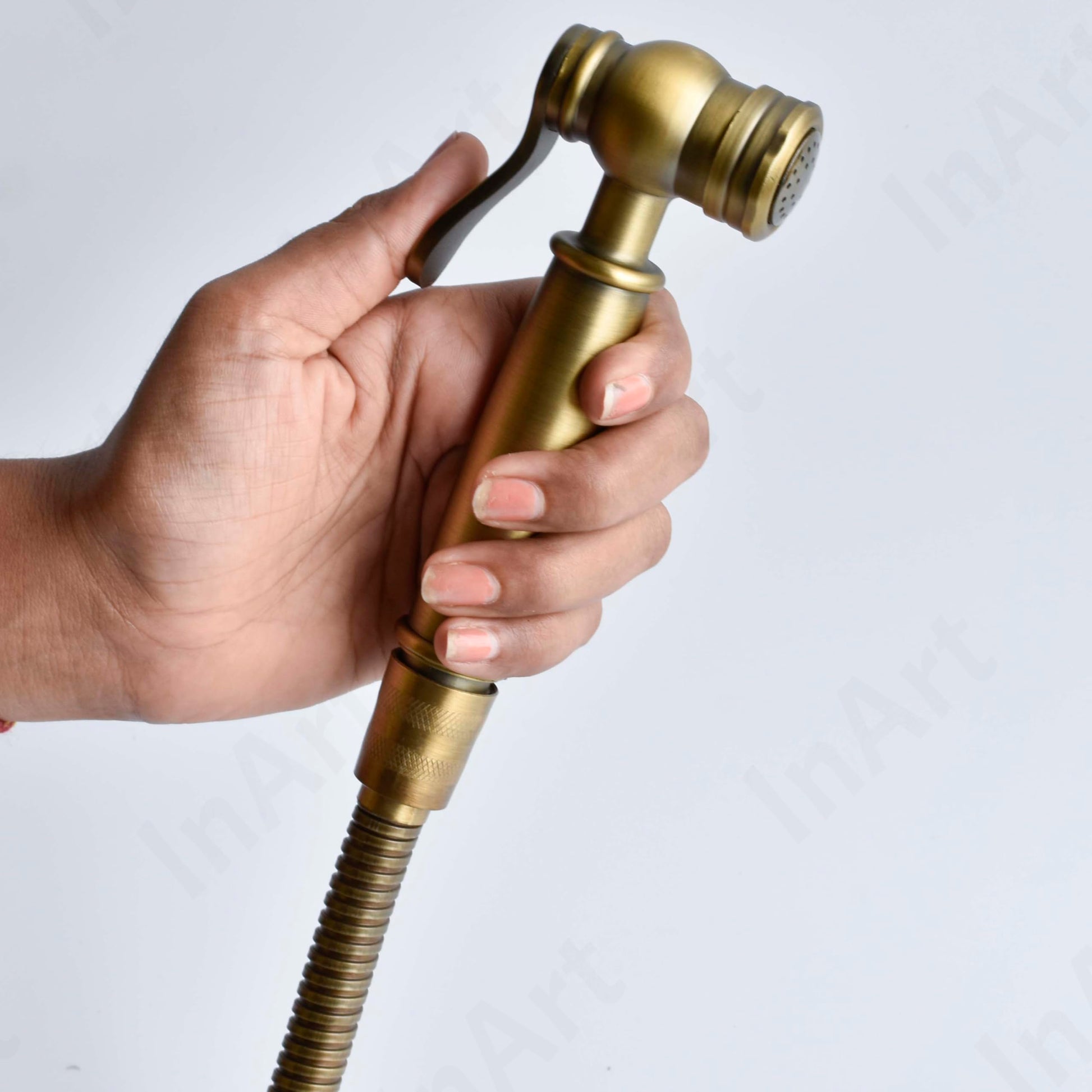 Bathroom toilet jet spray set with tap connection, zinc health faucet in antique bronze for Indian toilets