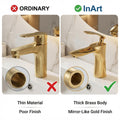 Bathroom taps and mixers in gold brass, single lever basin tap for washroom renovation