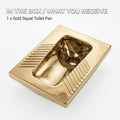 Ceramic squat pan for orissa bathroom with premium gold reflective finish