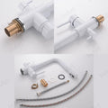 InArt sink faucet water purifier tap in white, deck mounted brass swan tap with 3-way filter connection