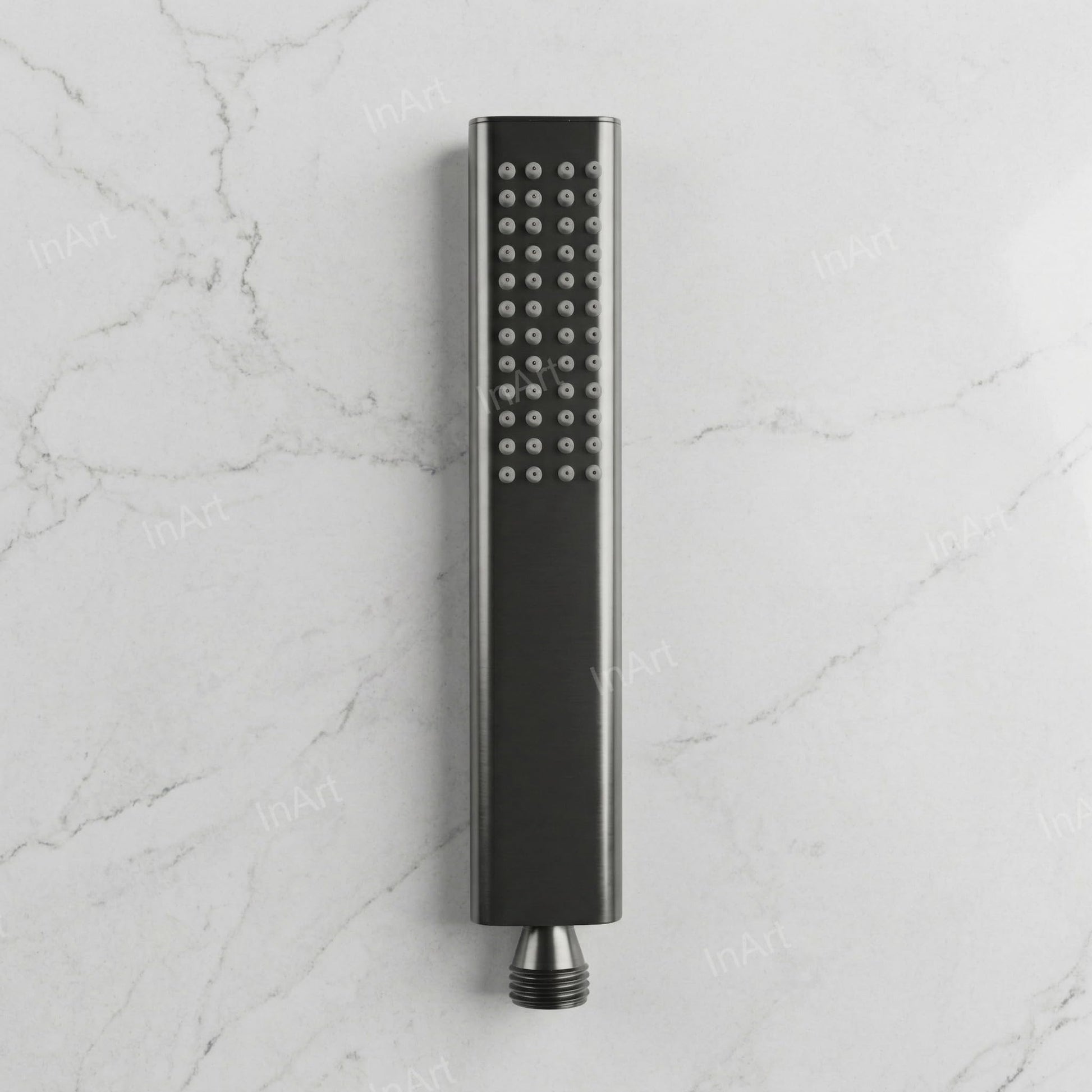 Close-up: easy clean silicone nozzles on InArt SS304 gun grey hand shower head for high pressure spray