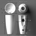 Round pedestal wash basin white, free standing ceramic basin showing full height pedestal profile