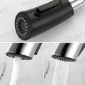 Kitchen sink pull out faucet with pull down sprayer head, chrome brass mixer tap, side angle