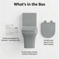 InArt one piece ceramic western toilet installed in modern bathroom, compact P-trap commode with dual flush
