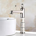 InArt washing basin tap in antique silver zinc alloy, single lever waterfall spout, 12 inch high arc