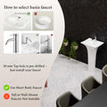 Ceramic pedestal wash hand basin with smooth glossy finish, rectangular bowl depth and rim close-up