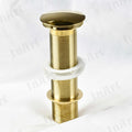 InArt full threaded waste coupling for table top wash basin, 32mm brass gold pop up drain, angled view