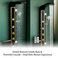 InArt wall mounted shower panel system with body massage spray jets, premium matte black gold finish