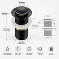 5 inch full thread basin drain outlet fitting in matt black finish