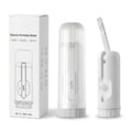 Portable electric bidet spray in white with foldable nozzle and protective cap
