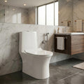 S trap western toilet 9 inch distance, floor mounted one-piece ceramic commode with oval bowl close-up