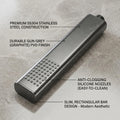 Hand shower set with 1.5 meter tube and wall hook, InArt gun grey SS304 handheld shower for bathroom
