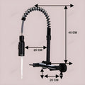 Sink mixer wall mounted in matte black, brass body with 360° swivel spout for modern Indian kitchen