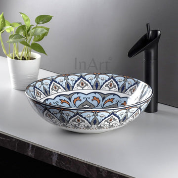 InArt wash basin design table top wash basin, premium bathroom basin front view