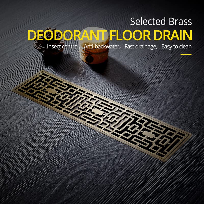InArt brass floor drain jali with cockroach trap, square antique bronze finish, main view
