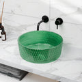 Glossy green glass wash basin sink price, InArt modern round basin