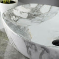 Rectangular table wash basin designs for washroom counter, matt white grey ceramic basin with clean edges