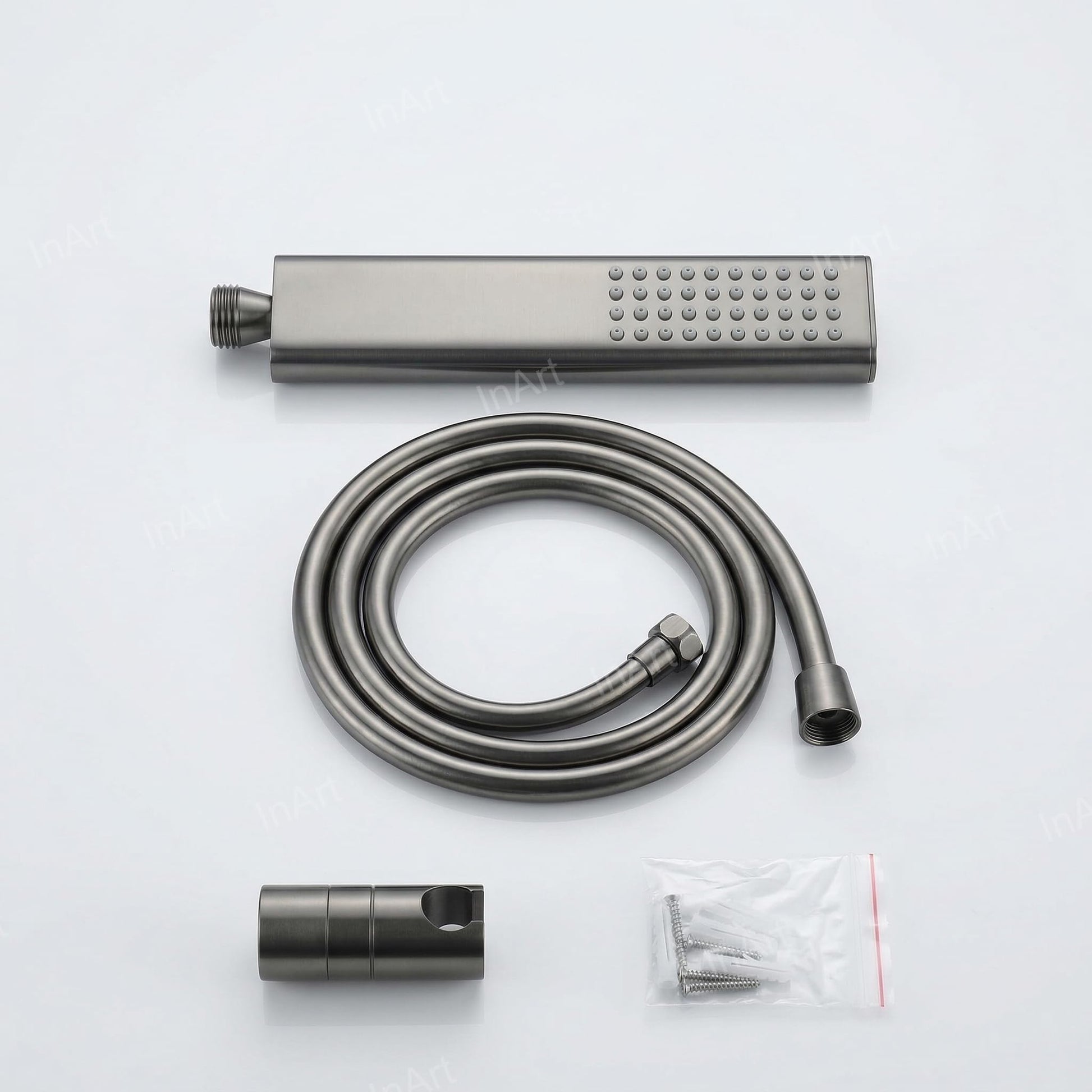 Premium gunmetal handheld shower head set India, stainless steel round rain massage hand shower for bath area