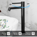 High neck pillar cock for table top basin in modern bathroom interior, matte black tap for premium sanitaryware
