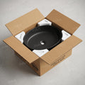 Table top wash basin design in oval shape for bathroom counter